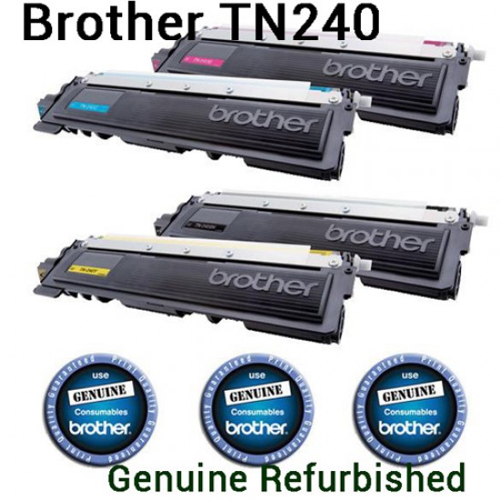 Genuine Refurbished Brother TN240 TN-240 BK/C/M/Y Toner Cartridge  
