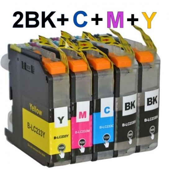 Brother LC233 ink Cartridge 2BK+C+M+Y