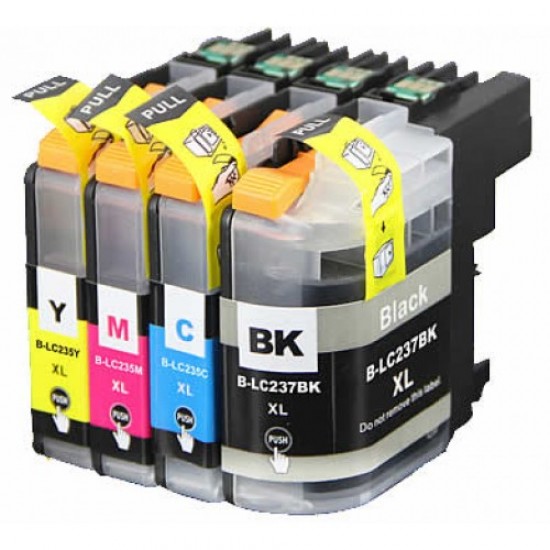Brother LC237XLBK/ LC235XL ink Cartridges BK+C+M+Y