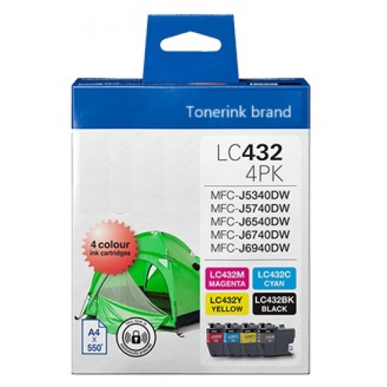 Brother LC432 BK+C+M+Y ink cartridge compatible