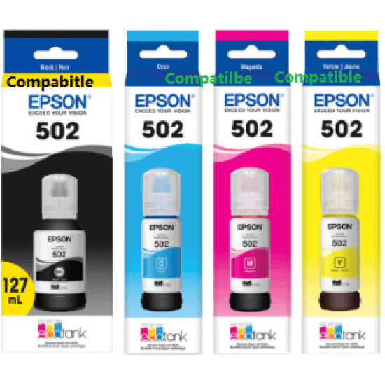 Tonerink Brand T502 ink refill for Epson ecotank