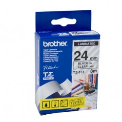 Brother 24mm Black Text On Clear Tape - 8 metres Tonerink Brand Tonerink Brand