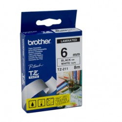 Brother 6mm Black Text On White Tape - 8 metres Tonerink Brand Tonerink Brand