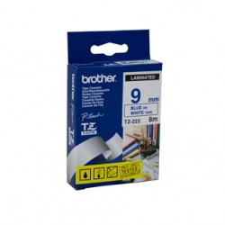 Brother 9mm Blue Text On White Tape - 8 metres Tonerink Brand Tonerink Brand