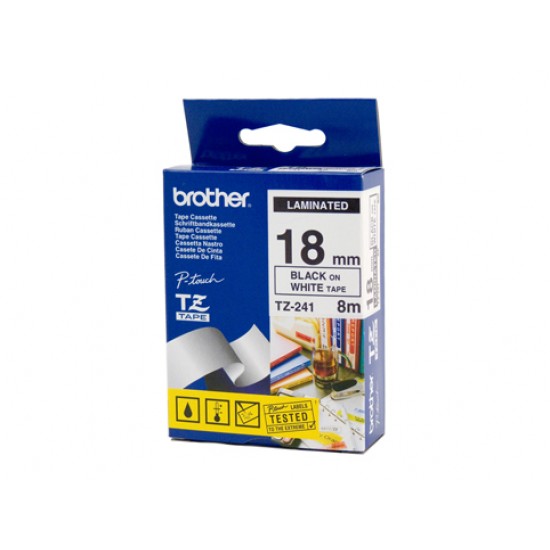 Brother 18mm Black Text On White Tape - 8 metres Tonerink Brand Tonerink Brand