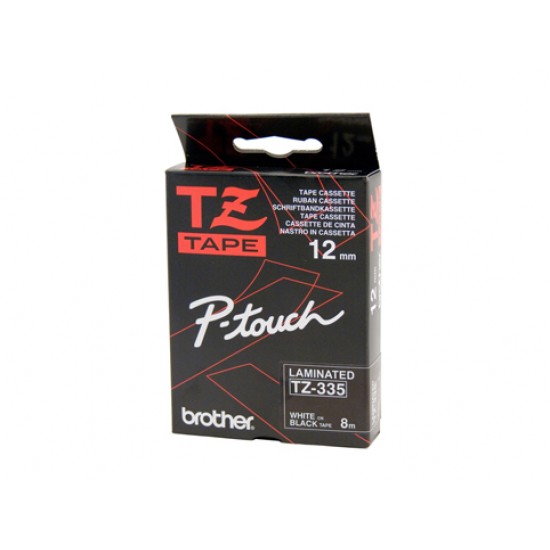 Brother 12mm White Text On Black Tape - 8 metres Tonerink Brand Tonerink Brand