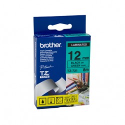 Brother 12mm Black Text On Green Tape - 8 metres Tonerink Brand Tonerink Brand