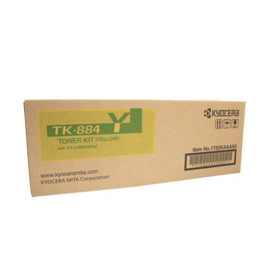 Kyocera TK884 Yellow Toner Cartridge - 18,000 pages