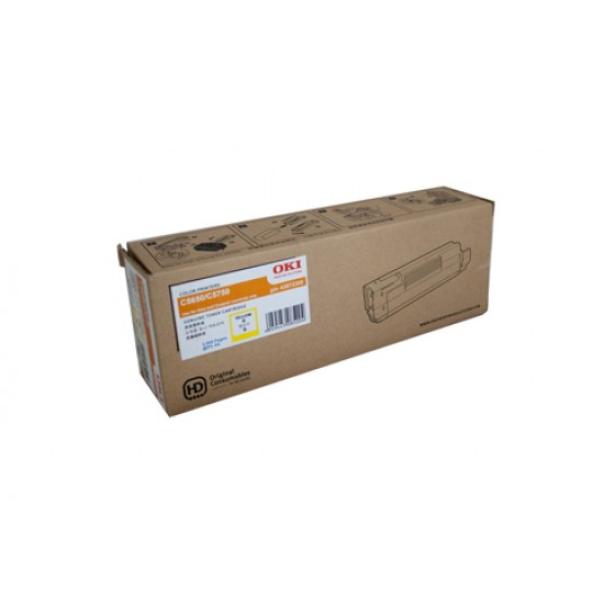 Oki C5650 Yellow Toner Cartridge - 2,000 pages