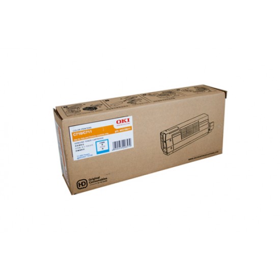 Oki C710N Cyan Toner Cartridge - 11,500 pages