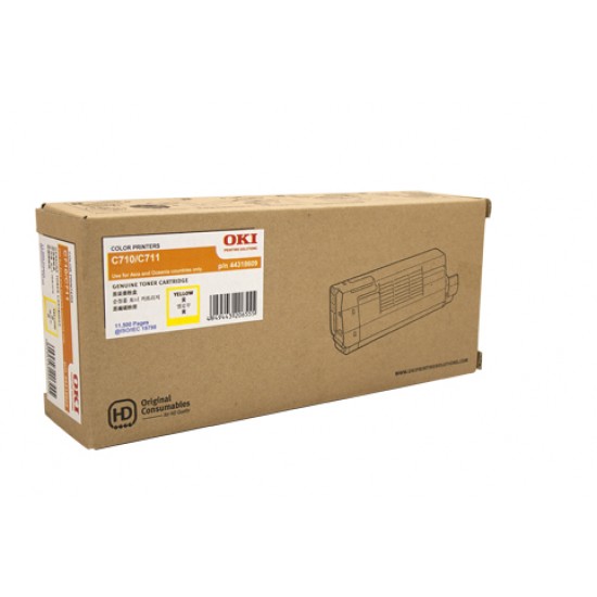 Oki C710N Yellow Toner Cartridge - 11,500 pages