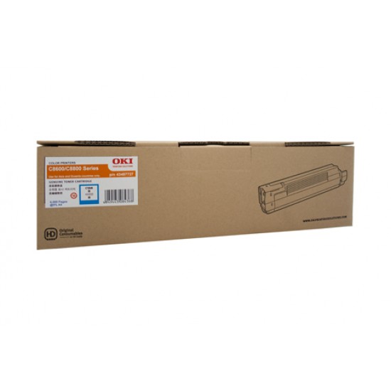 Oki C8600 Cyan Toner Cartridge - 6,000 pages