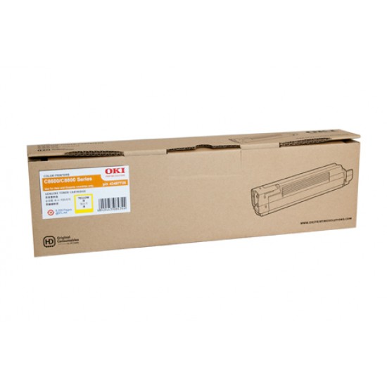 Oki C8600 Yellow Toner Cartridge - 6,000 pages