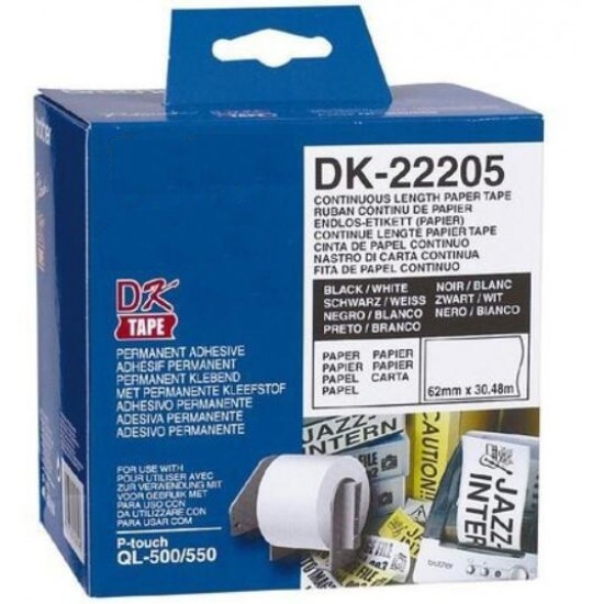 Brother DK22205 62MM P-Touch Paper Tape Tonerink Brand