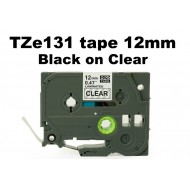 Brother TZe131 12mm Black Text On Clear Tape - 8 metres Tonerink Brand